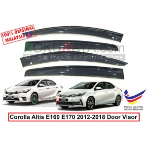 Toyota Corolla Altis E160 E170 (11th Gen) 2012-2018 AG Door Visor Air Press Wind Deflector (Big 12cm Width)